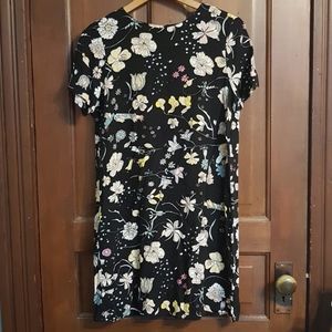 Black Botanical/Floral H&M Shift Dress